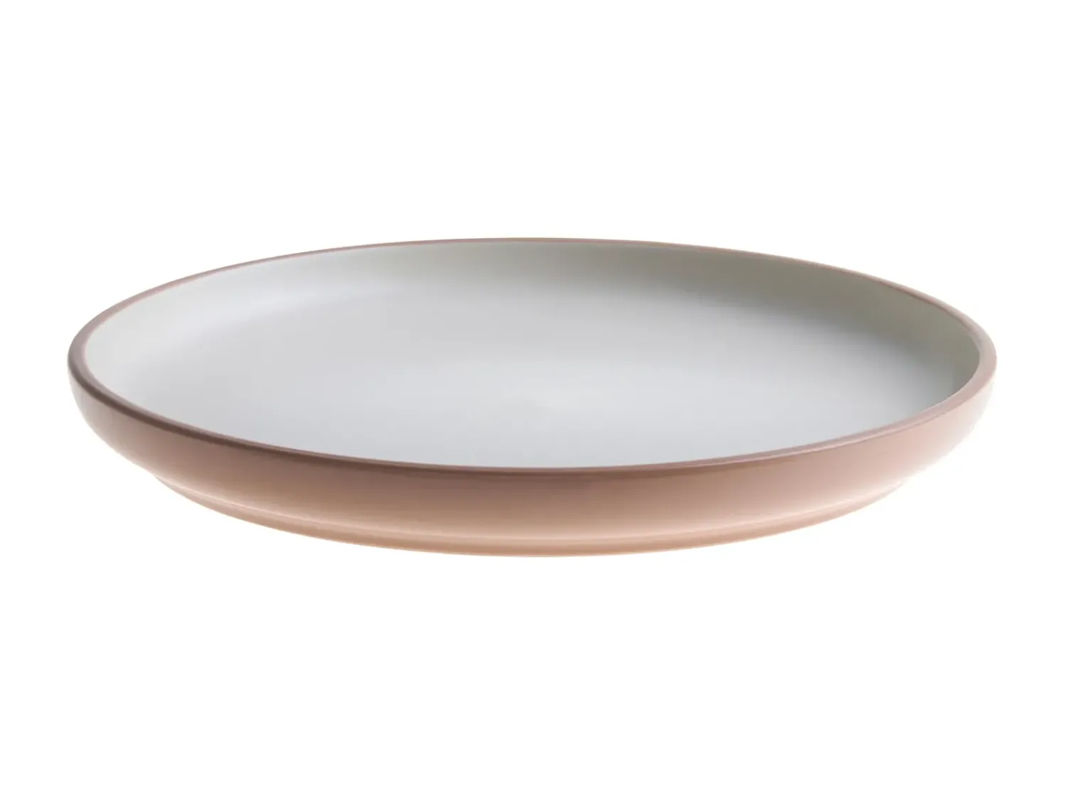 New Beliani Set di 16 stoviglie NUTMEG Gres porcellanato Marrone Bianco Marrone