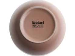 New Beliani Set di 16 stoviglie NUTMEG Gres porcellanato Marrone Bianco Marrone