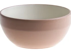 New Beliani Set di 16 stoviglie NUTMEG Gres porcellanato Marrone Bianco Marrone
