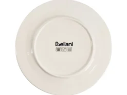 Outlet Beliani Set di 12 stoviglie SAFFRON Porcellana Bianco Bianco Rosso