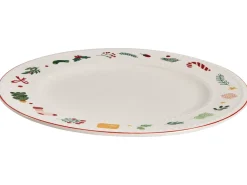 Outlet Beliani Set di 12 stoviglie SAFFRON Porcellana Bianco Bianco Rosso