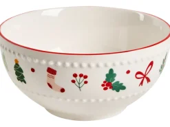 Outlet Beliani Set di 12 stoviglie SAFFRON Porcellana Bianco Bianco Rosso