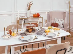 Discount Beliani Set di 16 stoviglie SESAME Gres porcellanato chiaro Grigio