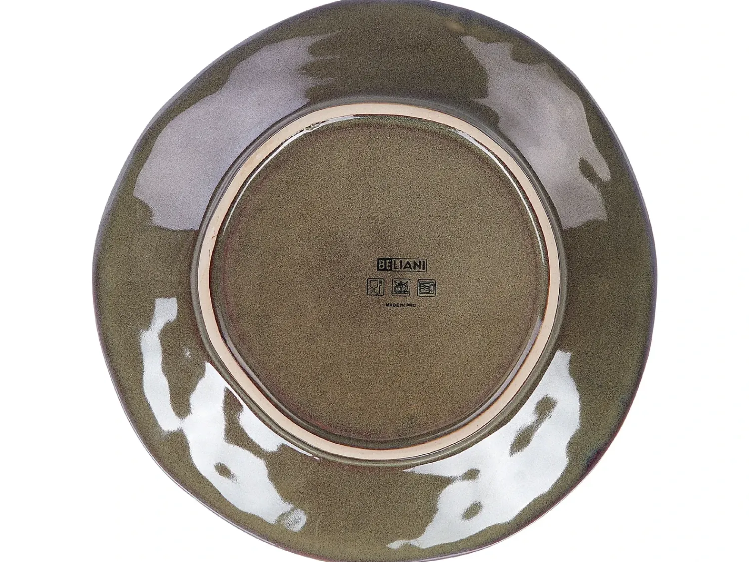 Sale Beliani Set di 16 stoviglie THYME Gres porcellanato Verde scuro Marrone Verde