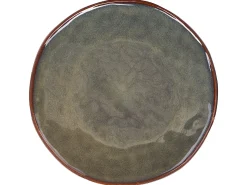 Sale Beliani Set di 16 stoviglie THYME Gres porcellanato Verde scuro Marrone Verde