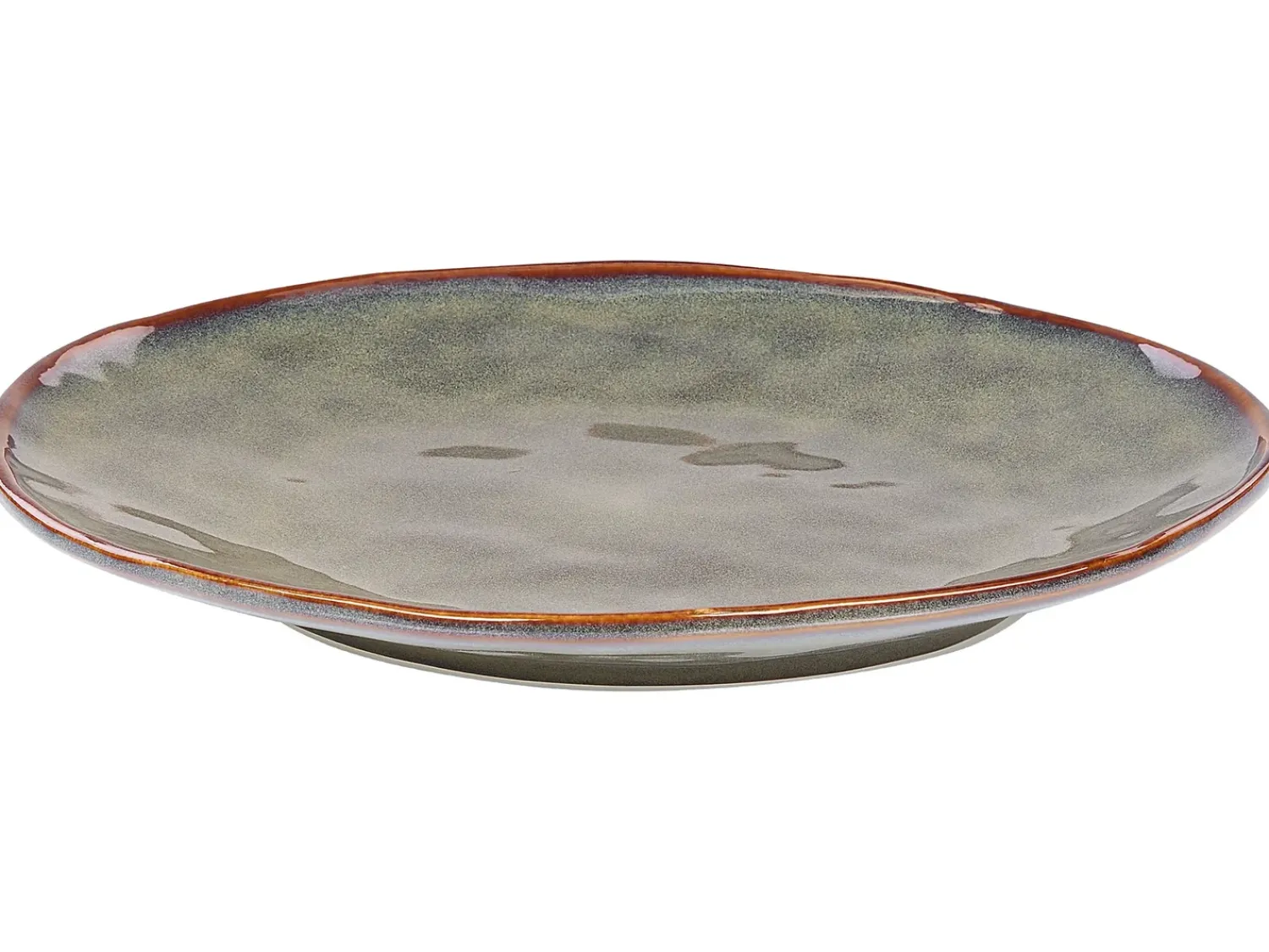 Sale Beliani Set di 16 stoviglie THYME Gres porcellanato Verde scuro Marrone Verde