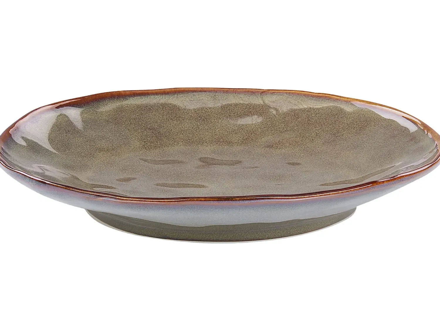 Sale Beliani Set di 16 stoviglie THYME Gres porcellanato Verde scuro Marrone Verde