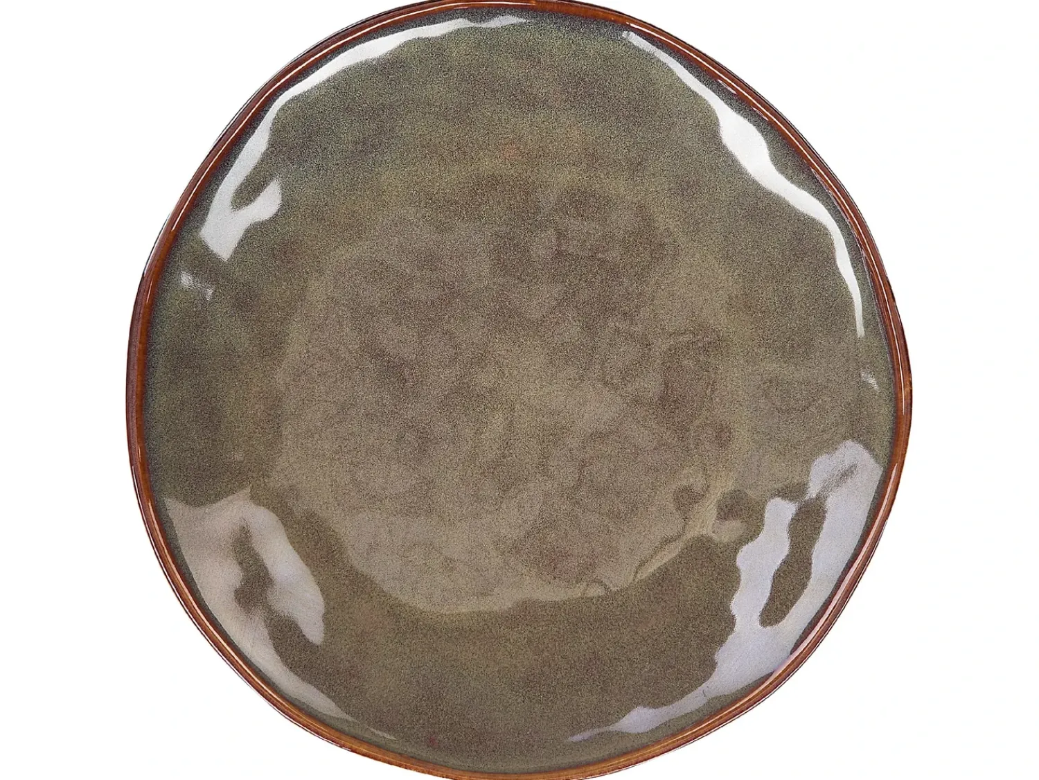 Sale Beliani Set di 16 stoviglie THYME Gres porcellanato Verde scuro Marrone Verde