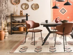 Sale Beliani Set di 16 stoviglie THYME Gres porcellanato Verde scuro Marrone Verde