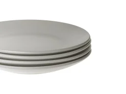 Outlet Beliani Set di 18 stoviglie VIVANI Gres porcellanato Grigio