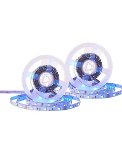 Online Beliani Set di 2 strisce luminose a LED KIKORI 500 cm con telecomando Multicolore Bianco Multicolore