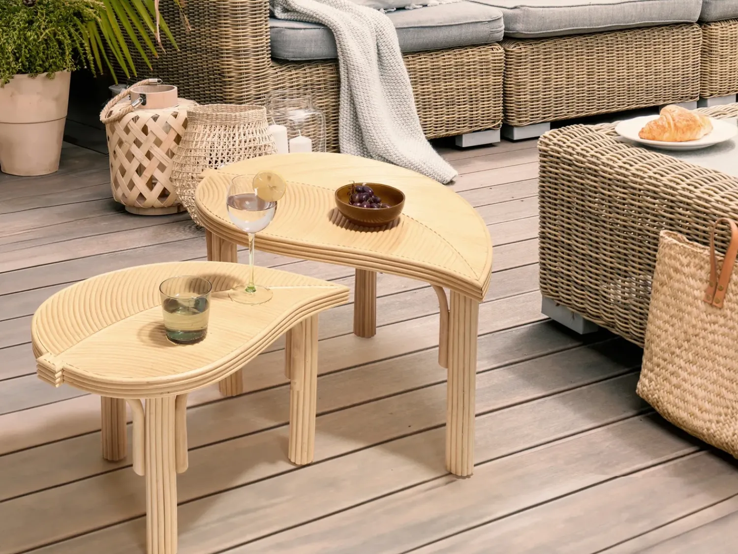 Outlet Beliani PARALIA Rattan Naturale Beige Naturale
