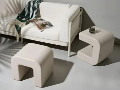 New Beliani Set di 2 tavolini MOZIA chiaro Grigio