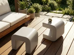 New Beliani Set di 2 tavolini MOZIA chiaro Grigio