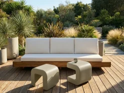 Sale Beliani Set di 2 tavolini MOZIA Verde oliva Beige Beige Verde