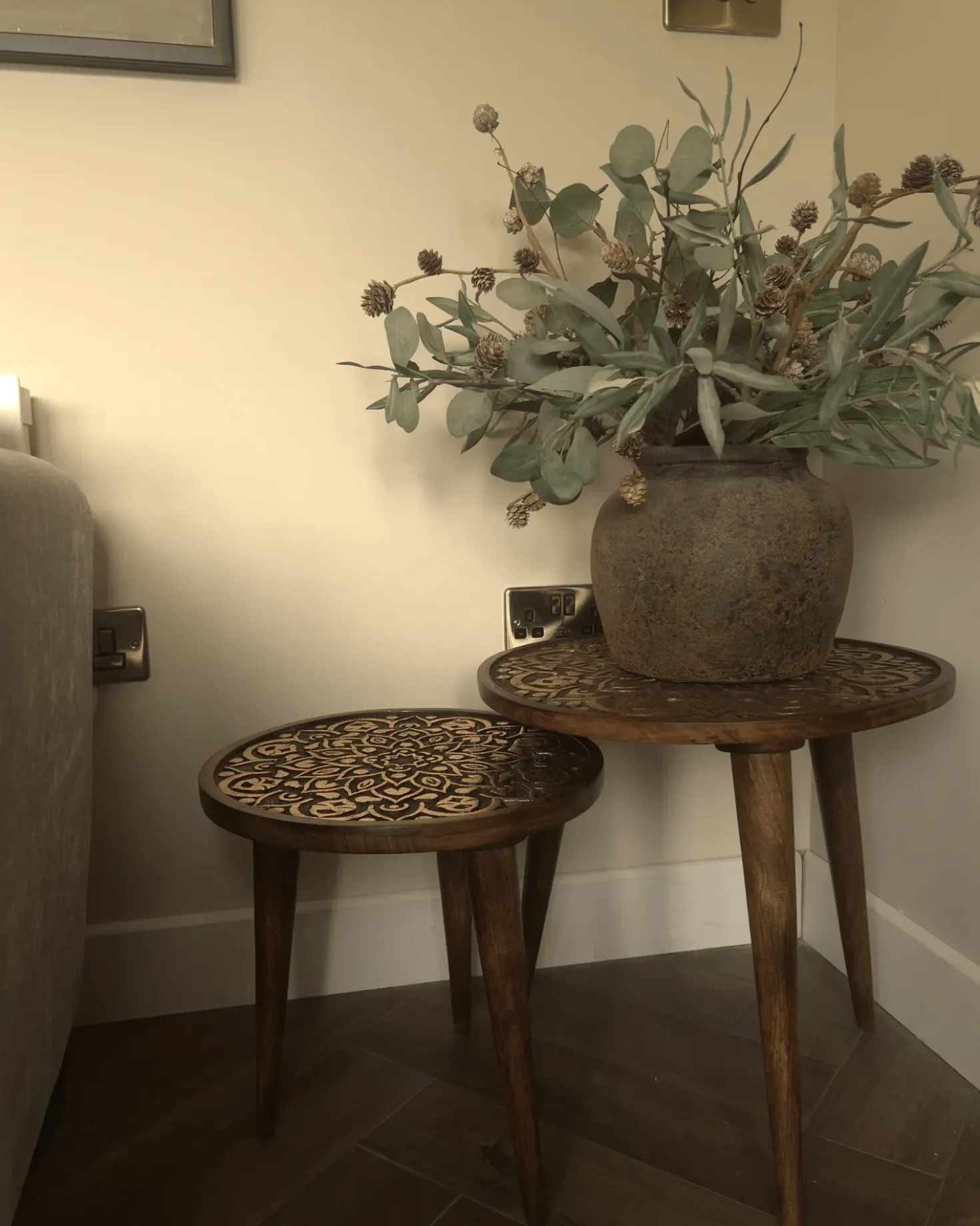 Set di 2 tavolini RANJA Legno di mango Marrone