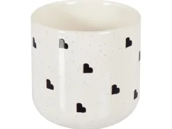 Discount Beliani Set di 4 tazze ANNISE Gres porcellanato Bianco sporco Bianco Nero