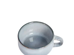 Outlet Beliani Set di 4 tazze con piattini JUNIPER Gres porcellanato Azzurro Blu
