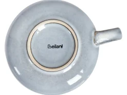 Outlet Beliani Set di 4 tazze con piattini JUNIPER Gres porcellanato Azzurro Blu