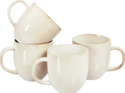 Hot Beliani Set di 4 tazze GINSENG Gres porcellanato chiaro Beige