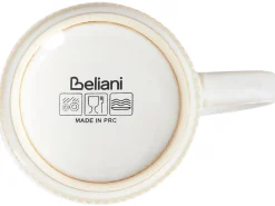 Outlet Beliani Set di 4 tazze MUGWORT Gres porcellanato chiaro Beige