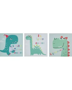 Discount Beliani Set di 3 tele BINGUI Motivo per bambini 30 x 30 cm Multicolore Verde Multicolore