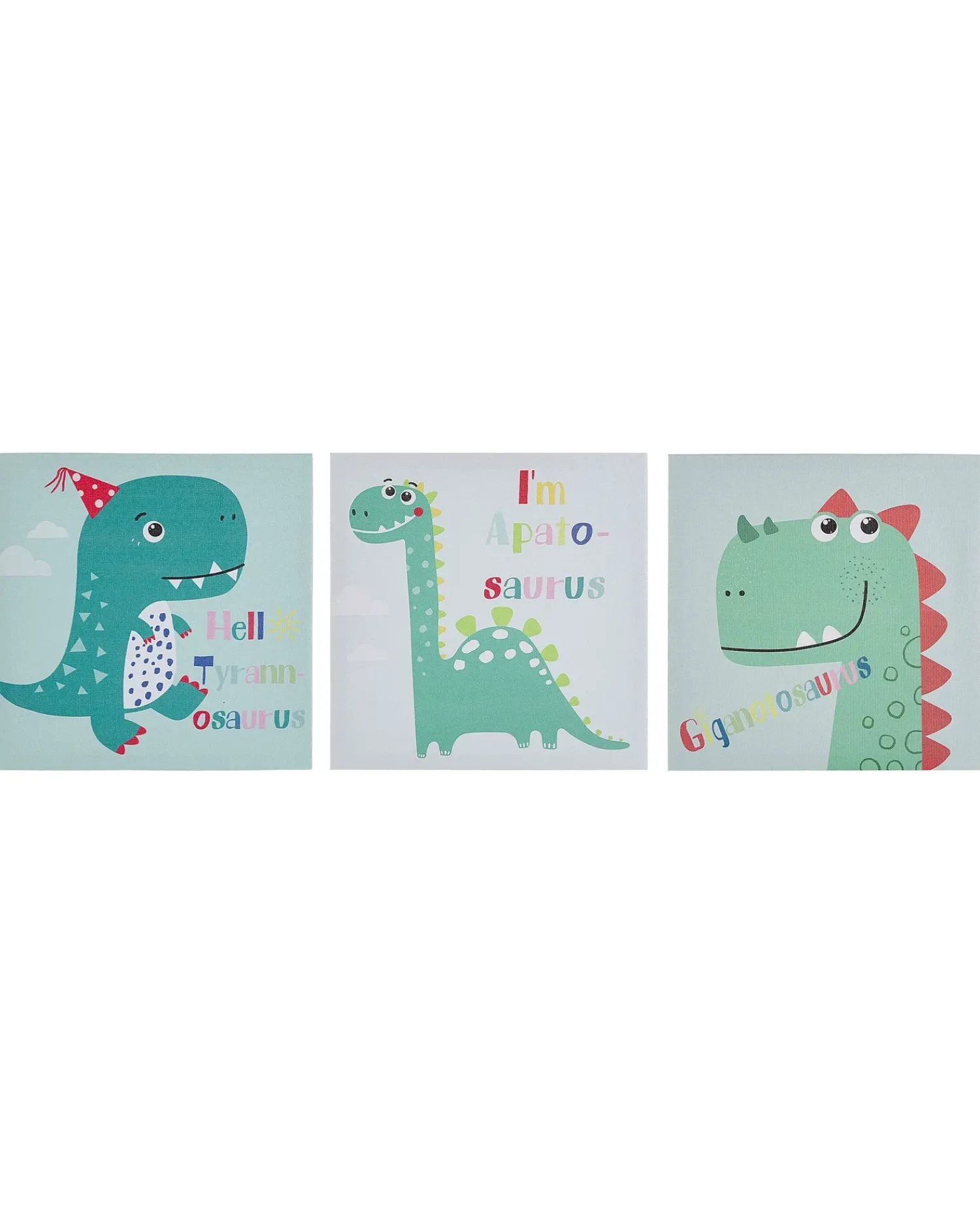 Discount Beliani Set di 3 tele BINGUI Motivo per bambini 30 x 30 cm Multicolore Verde Multicolore