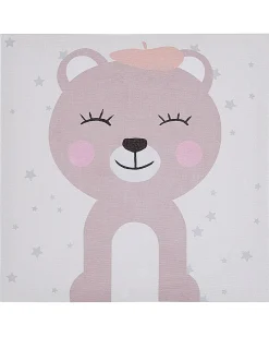 Outlet Beliani Set di 4 tele BOMBI Motivo per bambini 30 x 30 cm Multicolore Arancione Beige Bianco Giallo Rosa Verde Multicolore