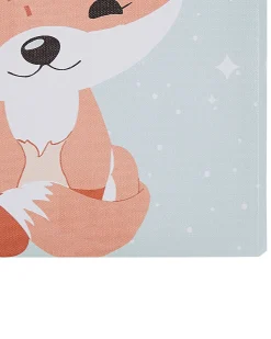 Outlet Beliani Set di 4 tele BOMBI Motivo per bambini 30 x 30 cm Multicolore Arancione Beige Bianco Giallo Rosa Verde Multicolore