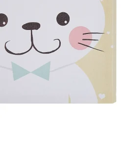 Outlet Beliani Set di 4 tele BOMBI Motivo per bambini 30 x 30 cm Multicolore Arancione Beige Bianco Giallo Rosa Verde Multicolore