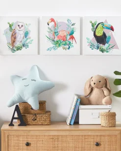 Outlet Beliani Set di 3 tele MENAKA Motivo animale 30 x 30 cm Multicolore