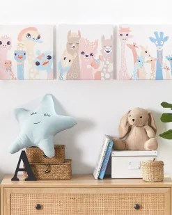 Best Beliani Set di 3 tele TILLIA Motivo animale 30 x 30 cm Multicolore