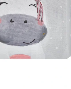 Best Beliani Set di 3 tele TIMIA Motivo animale 30 x 30 cm Grigio Rosa Grigio