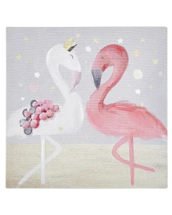 Best Beliani Set di 3 tele TIMIA Motivo animale 30 x 30 cm Grigio Rosa Grigio