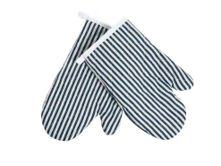 Outlet Beliani Set di Tessili da Cucina CUCUMIS Blu Bianco Blu