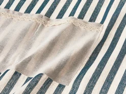 Outlet Beliani Set di Tessili da Cucina CUCUMIS Blu Bianco Blu