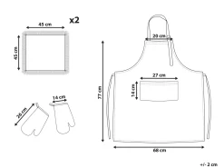 Outlet Beliani Set di Tessili da Cucina CUCUMIS Blu Bianco Blu