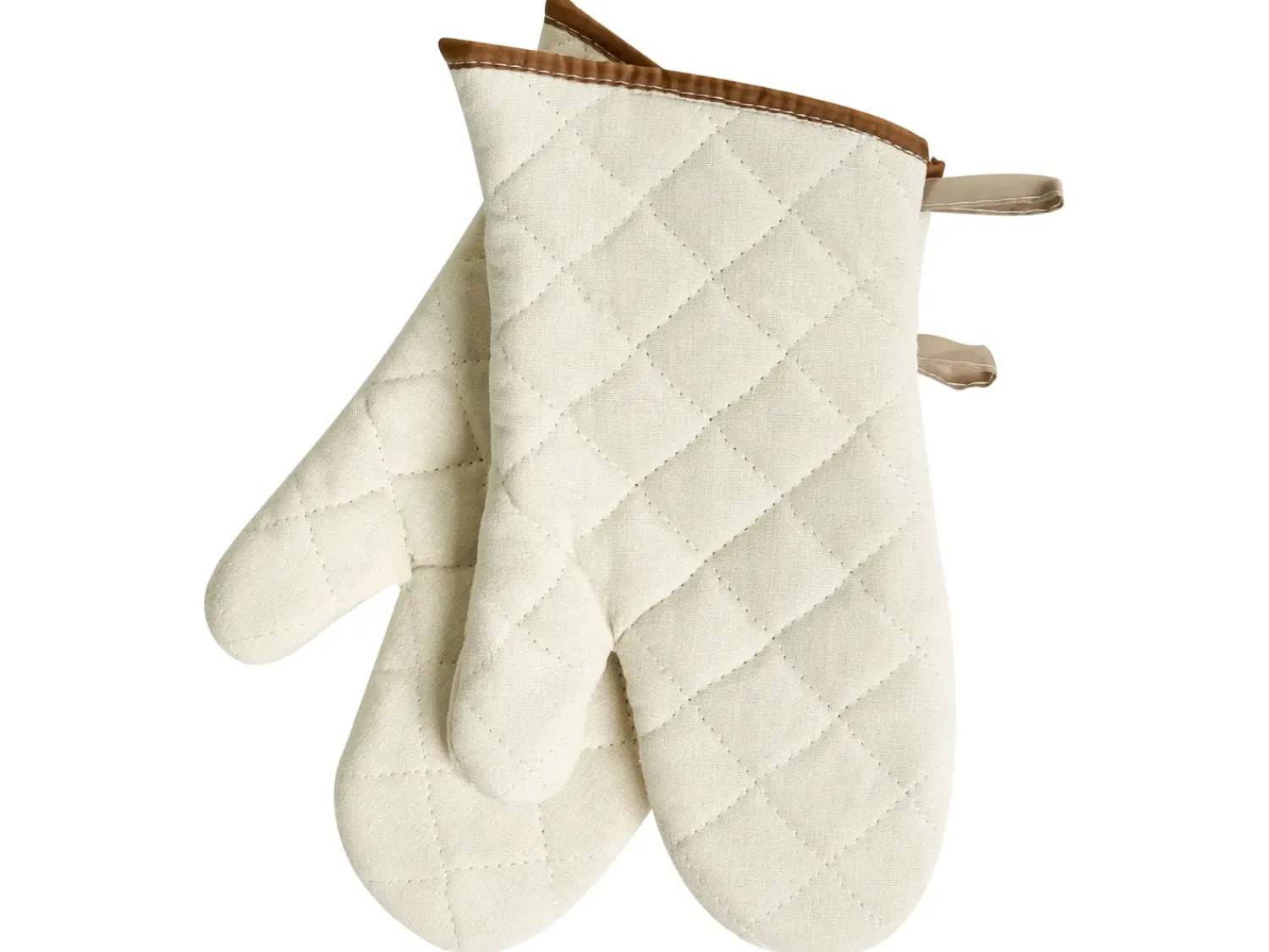Beliani Set di Tessili da Cucina DAUCUS Marrone Bianco Marrone