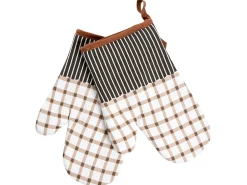 Clearance Beliani Set di Tessili da Cucina LACTUCA Beige Bianco Beige Marrone Nero