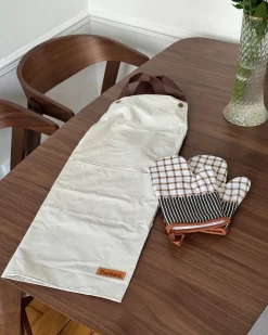 Clearance Beliani Set di Tessili da Cucina LACTUCA Beige Bianco Beige Marrone Nero