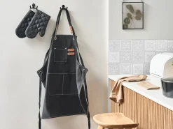 Discount Beliani Set di Tessili da Cucina RAPHANUS Nero Marrone Nero