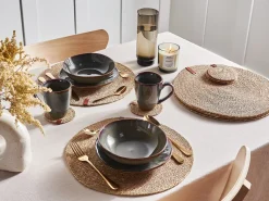 Hot Beliani Set di tovagliette e sottobicchieri KUNZEA Alghe marine Naturale