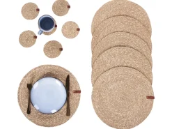 Hot Beliani Set di tovagliette e sottobicchieri KUNZEA Alghe marine Naturale