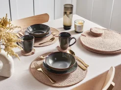 Discount Beliani Set di tovagliette e sottobicchieri MUNTRIES Iuta Naturale