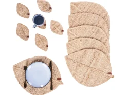 Outlet Beliani Set di tovagliette e sottobicchieri PEPPERLEAF Iuta Naturale