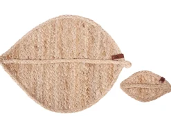 Outlet Beliani Set di tovagliette e sottobicchieri PEPPERLEAF Iuta Naturale