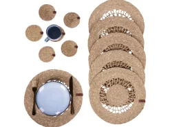 Best Beliani Set di tovagliette e sottobicchieri PEPPERBERRY Alghe marine Naturale