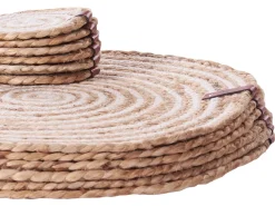 New Beliani Set di tovagliette e sottobicchieri QUININE Iuta Naturale Bianco Naturale