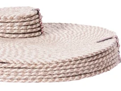 Discount Beliani Set di tovagliette e sottobicchieri PIPTURUS Iuta Naturale Beige Naturale