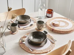 Online Beliani Set di tovagliette e sottobicchieri TUMERIC Iuta Naturale Beige Naturale